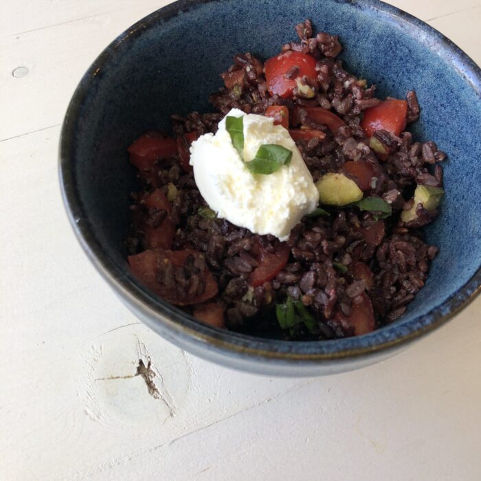 Riso venere estivo con robiola